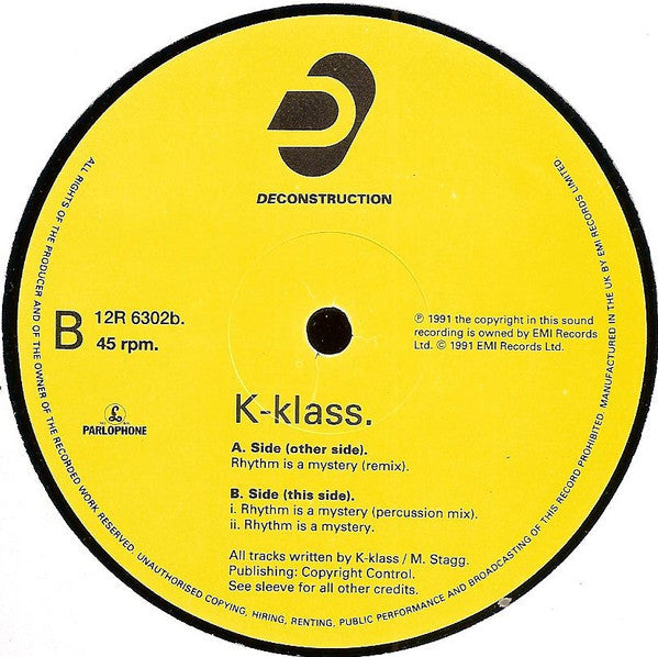 K-Klass : Rhythm Is A Mystery (12")