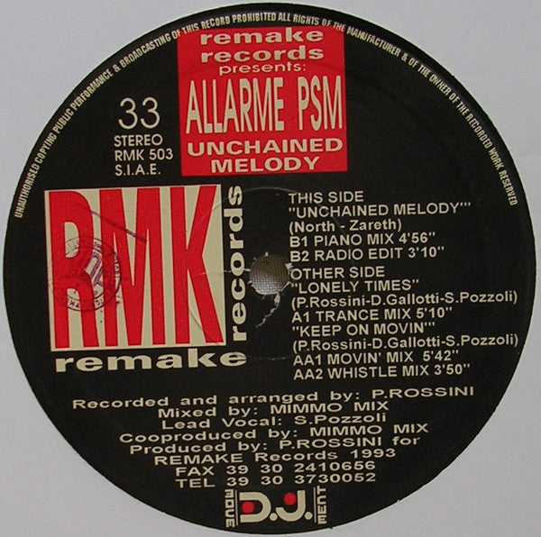 Allarme PSM : Unchained Melody (12")