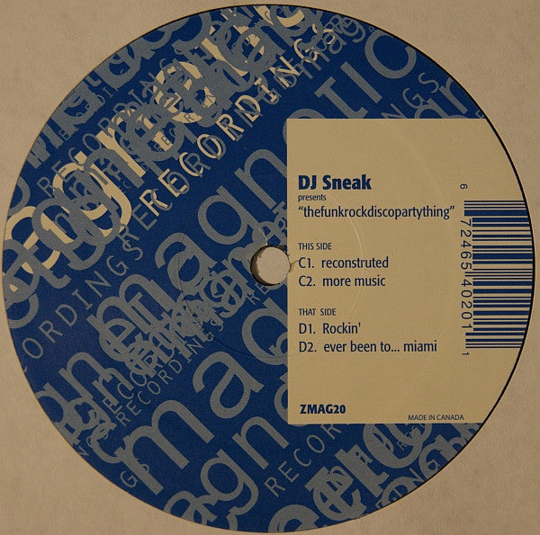 DJ Sneak : Thefunkrockdiscopartything (2x12")