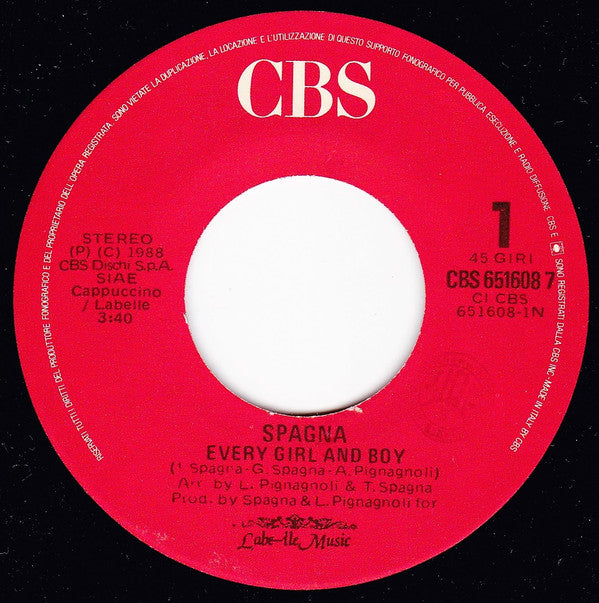 Ivana Spagna : Every Girl And Boy (7")