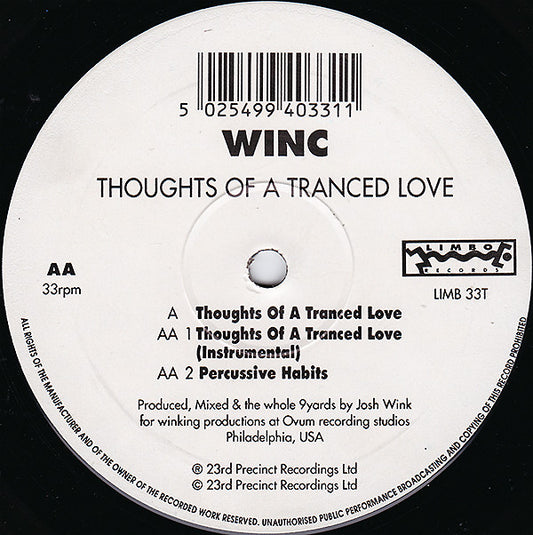 Winc* : Thoughts Of A Tranced Love (12", Single)