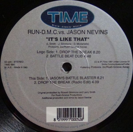 Run-D.M.C.* vs. Jason Nevins : It's Like That (12")