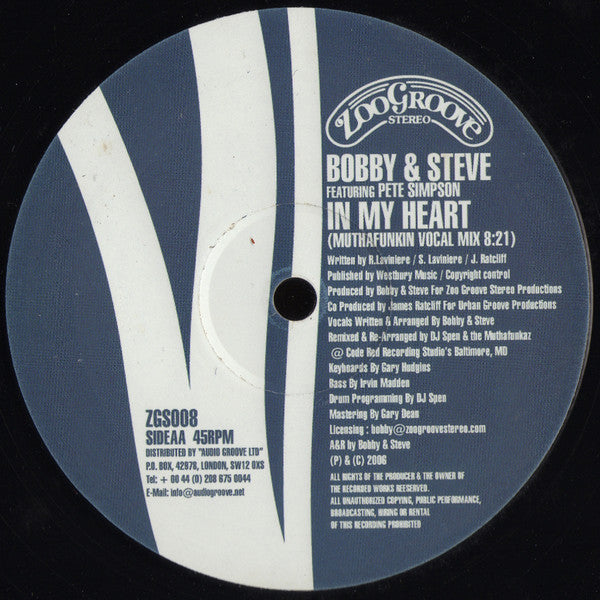 Bobbi & Steve Featuring Pete Simpson (2) : In My Heart (12")