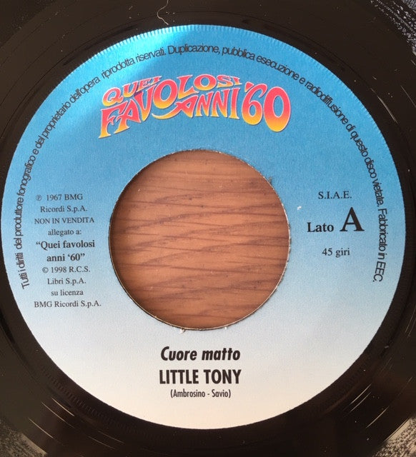 Little Tony : Cuore Matto (7", Single, RE)