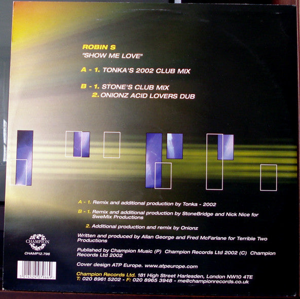 Robin S. : Show Me Love (2002 Remixes) (12")