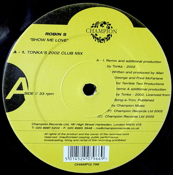 Robin S. : Show Me Love (2002 Remixes) (12")