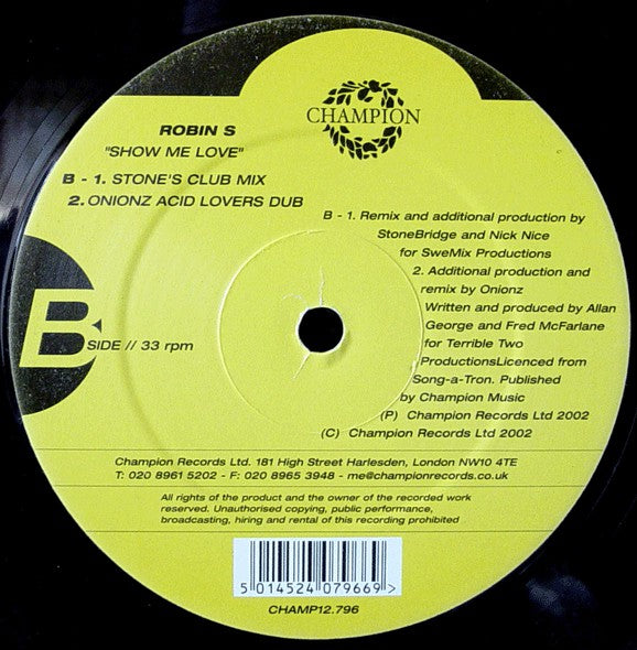 Robin S. : Show Me Love (2002 Remixes) (12")