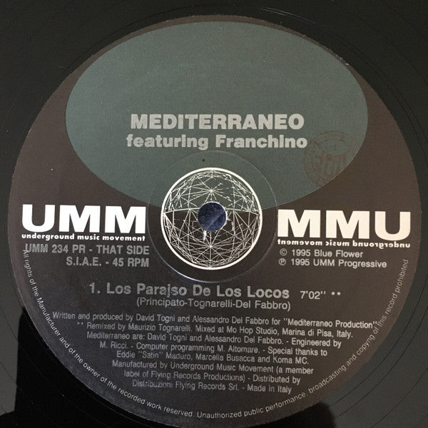 Mediterraneo Featuring Franchino : Los Parajso De Los Locos (12")