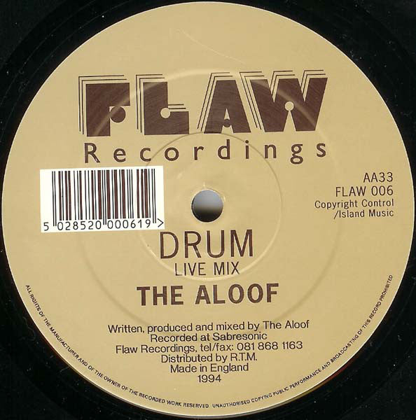 The Aloof : Society / Drum (Live Mix) (12", TY)