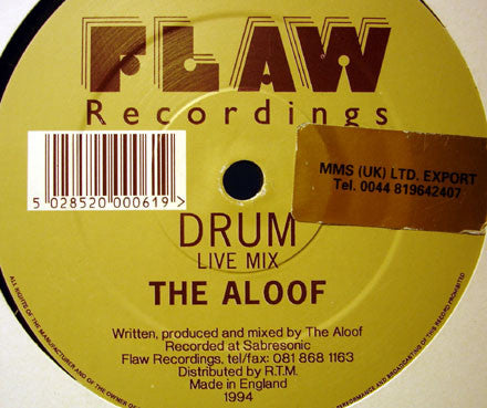 The Aloof : Society / Drum (Live Mix) (12", TY)