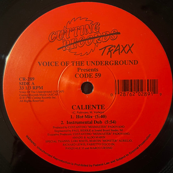 Voice Of The Underground Presents Code 59 : Caliente (12")