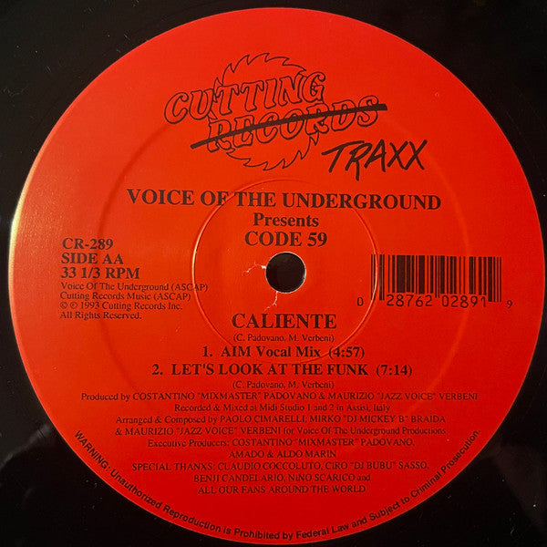 Voice Of The Underground Presents Code 59 : Caliente (12")