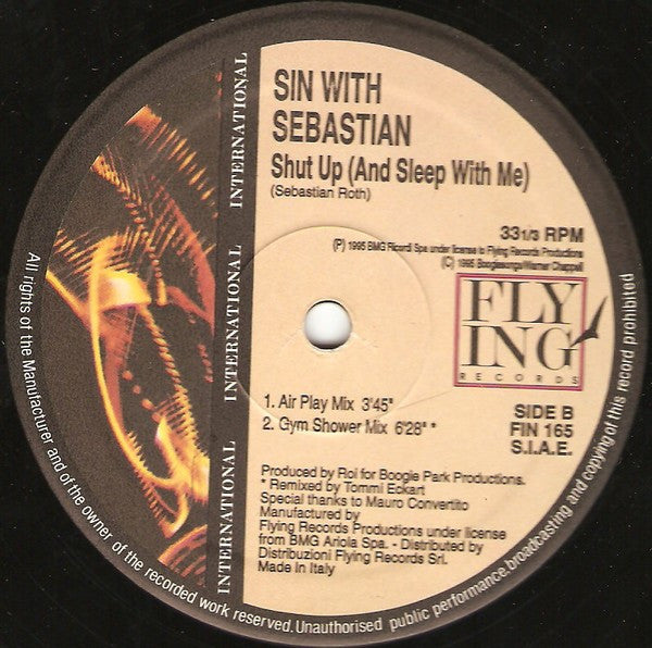 Sin With Sebastian : Shut Up (And Sleep With Me) (12")