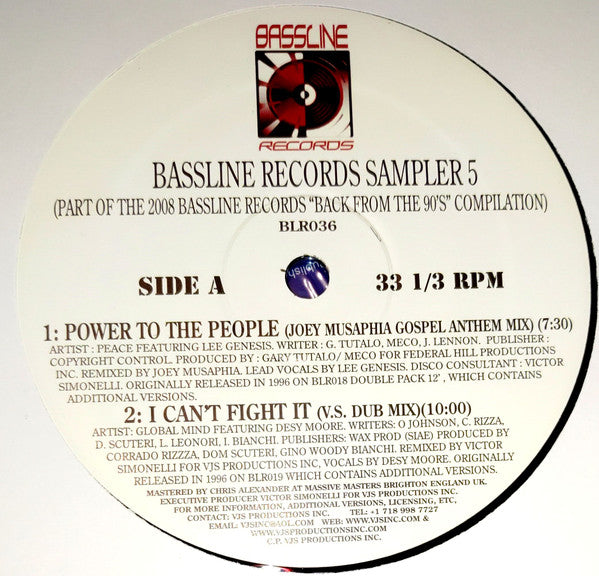 Various : Bassline Records Sampler 5 (12", Smplr)