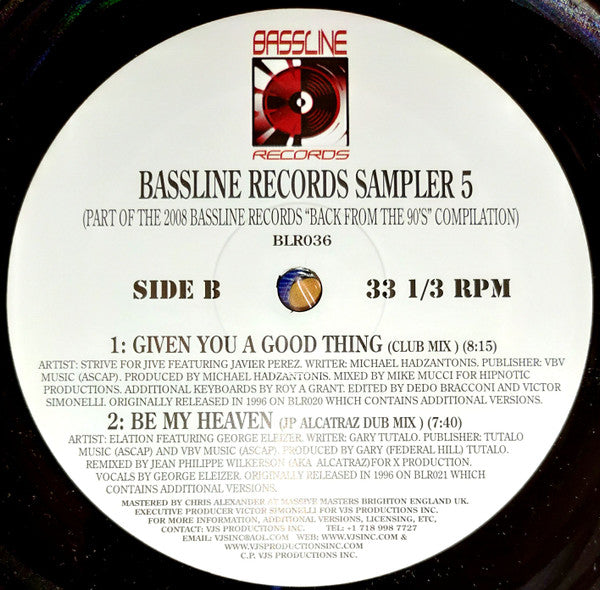 Various : Bassline Records Sampler 5 (12", Smplr)