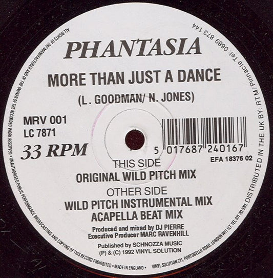 Pfantasia : More Than Just A Dance (12")