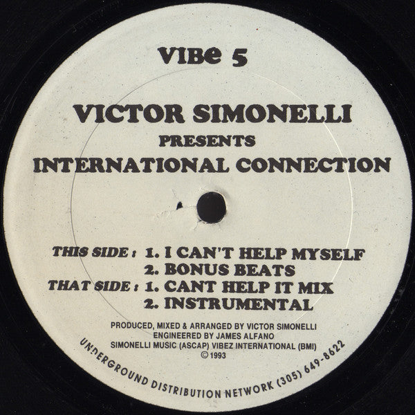 Victor Simonelli Presents International Connection : I Can't Help Myself (12")