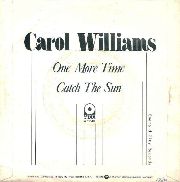 Carol Williams : One More Time (7", Promo)