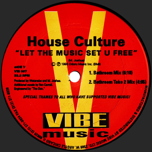 House Culture : Let The Music Set U Free / N-My-Soul (12")