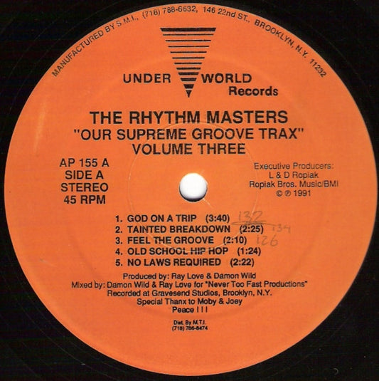 The Rhythm Masters : Our Supreme Groove Trax Volume Three (12")