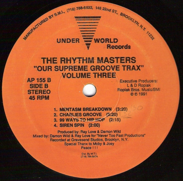 The Rhythm Masters : Our Supreme Groove Trax Volume Three (12")