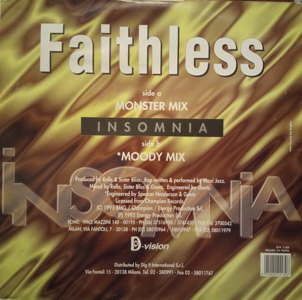 Faithless : Insomnia (12")