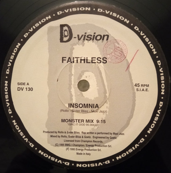 Faithless : Insomnia (12")