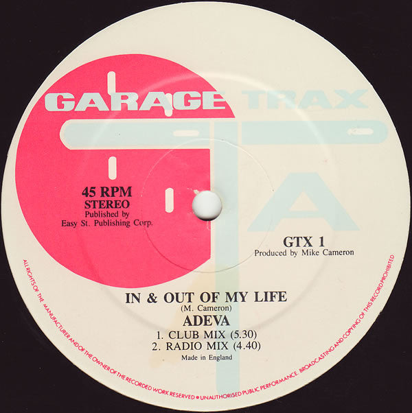 Adeva : In & Out Of My Life (12")