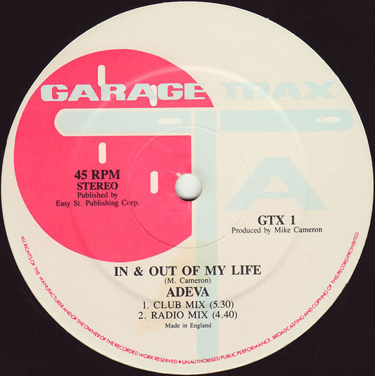 Adeva : In & Out Of My Life (12")