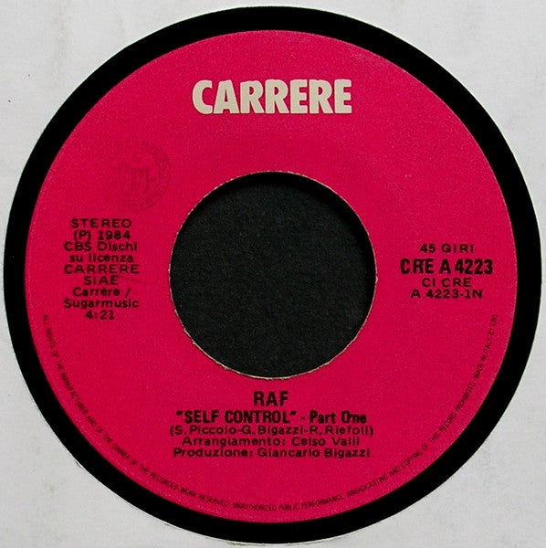RAF (5) : Self Control (7", Single)