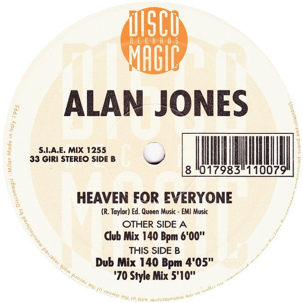 Alan Jones (6) : Heaven For Everyone (12")