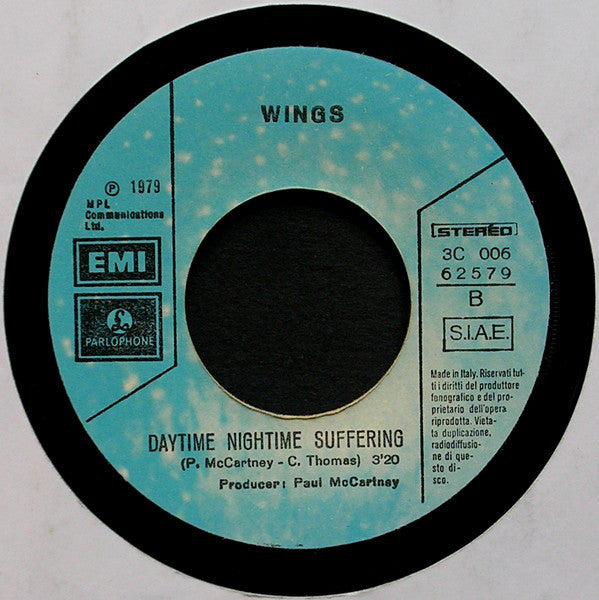 Wings (2) : Goodnight Tonight / Daytime Nightime Suffering (7", Single)