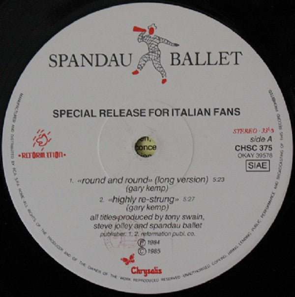 Spandau Ballet : Round And Round (Long Version) (12", Maxi, Spe)