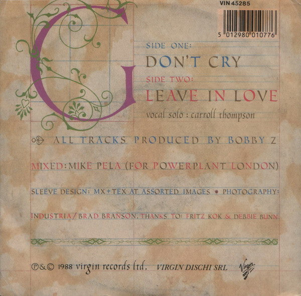 Boy George : Don't Cry (7")