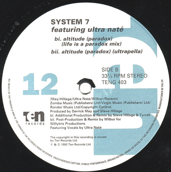 System 7 Featuring Ultra Naté : Altitude (2x12", Single)