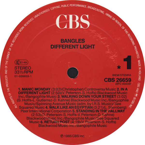 Bangles : Different Light (LP, Album)