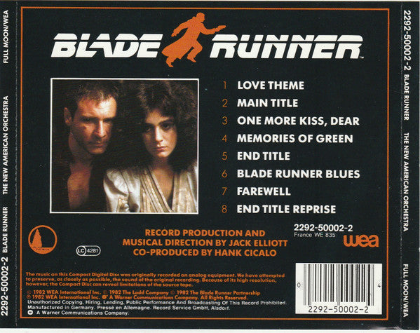 The New American Orchestra : Blade Runner (Orchestral Adaptation Of Music Composed For The Motion Picture By Vangelis) (CD, Album, RE)