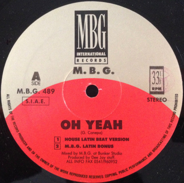 MBG : Oh Yeah (12")
