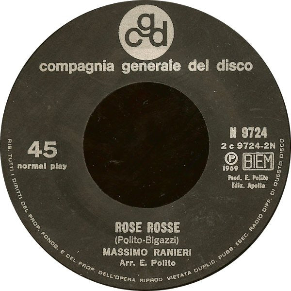 Massimo Ranieri : Il Mio Amore Resta Sempre Teresa / Rose Rosse (7")