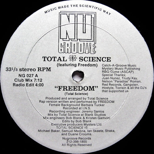 Total Science (2) Featuring Freedom Williams : Freedom (12")