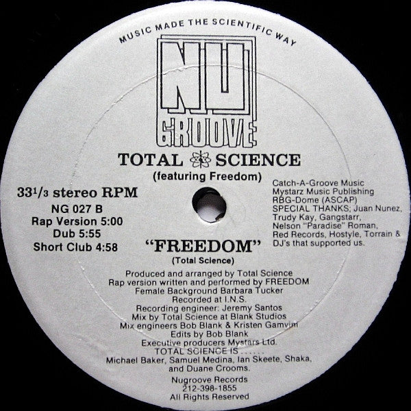 Total Science (2) Featuring Freedom Williams : Freedom (12")