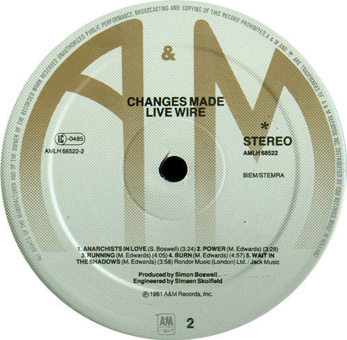 Live Wire (3) : Changes Made (LP, Album)