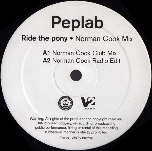 Peplab : Ride The Pony (Norman Cook Mixes) (12")