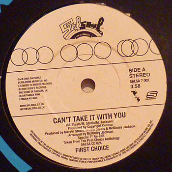 First Choice : Can't Take It With You / Gamble On Love (7")