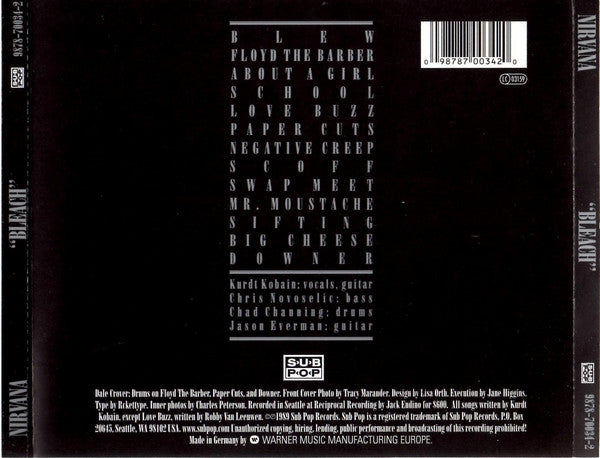 Nirvana : Bleach (CD, Album, RE, RM)