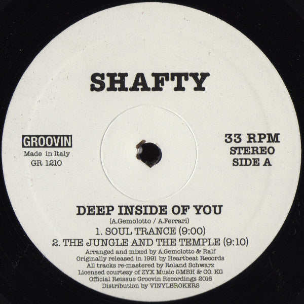 Shafty : Deep Inside Of You (12", RE, RM)