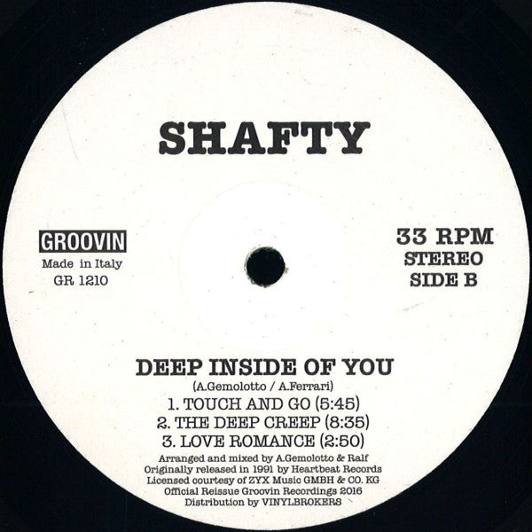 Shafty : Deep Inside Of You (12", RE, RM)