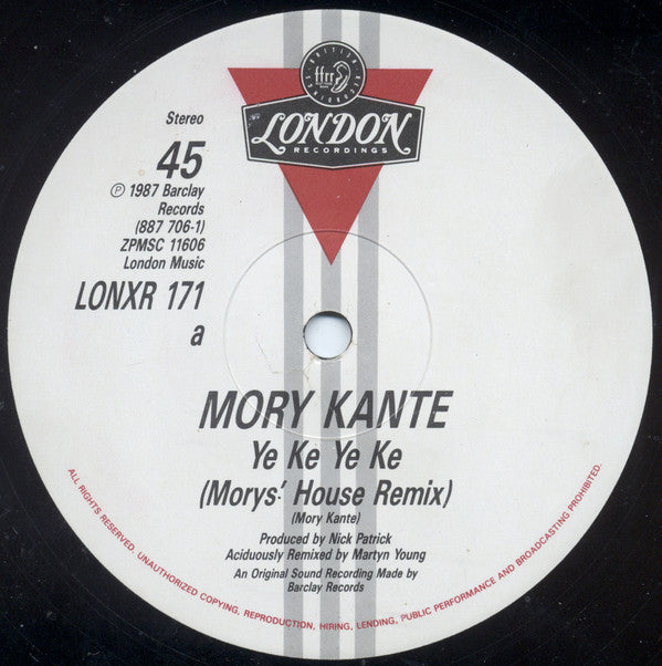 Mory Kanté : Yé Ké Yé Ké (Morys' House Remix) (12", Ltd)