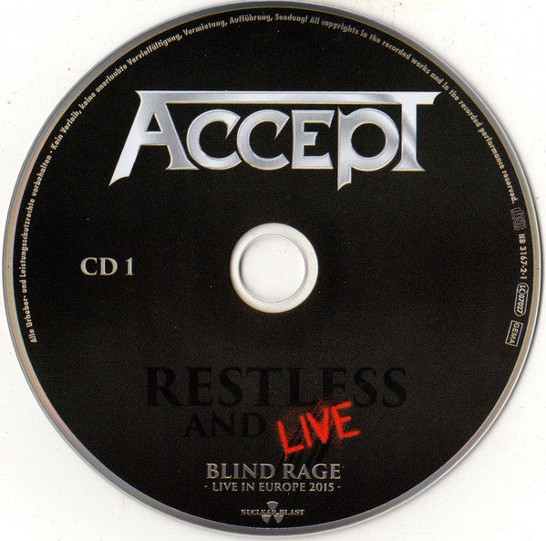Accept : Restless And Live (Blind Rage - Live In Europe 2015) (2xCD, Album, Dig)