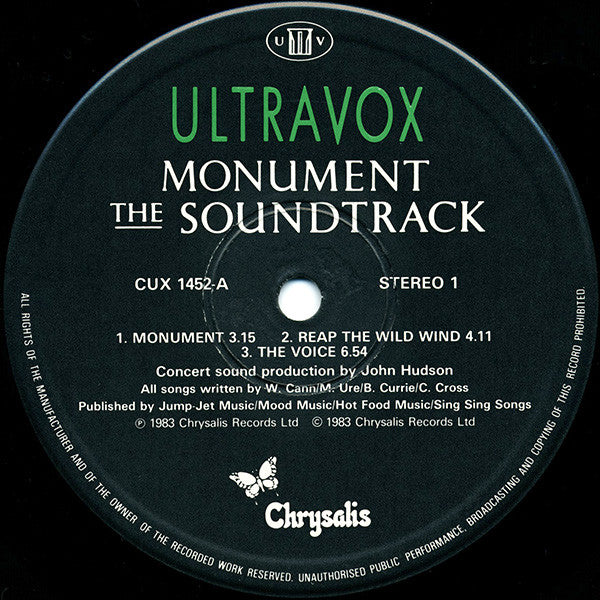 Ultravox : Monument The Soundtrack (LP, Album)
